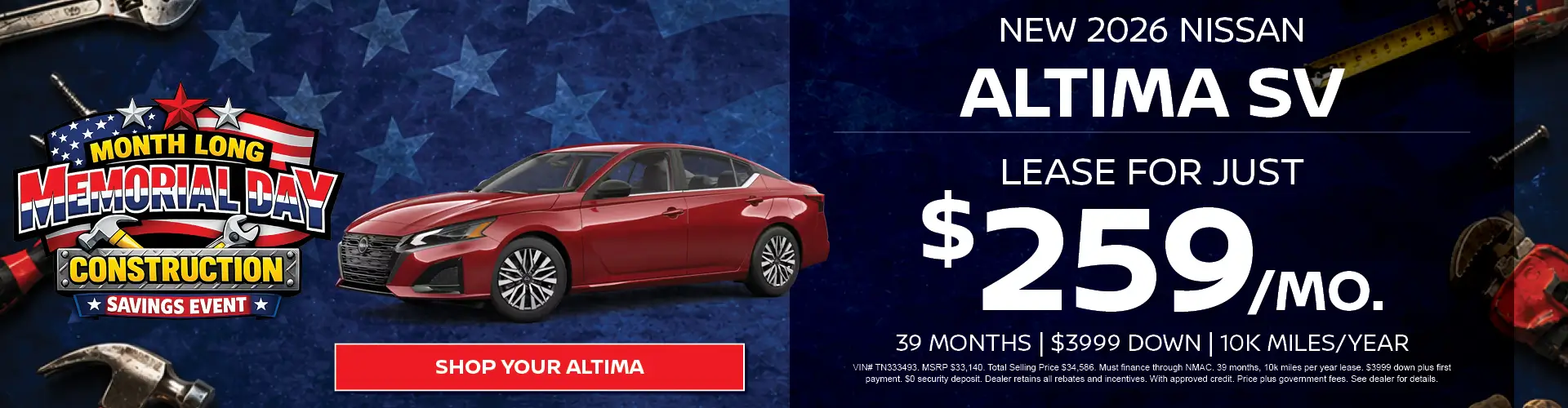 Special offer on    New Nissan Altima SV Special